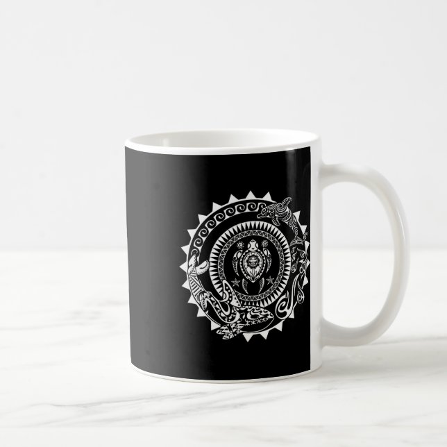 Maori Polynesian Tattoo Orca Dolphin Turtle Scuba  Coffee Mug (Right)