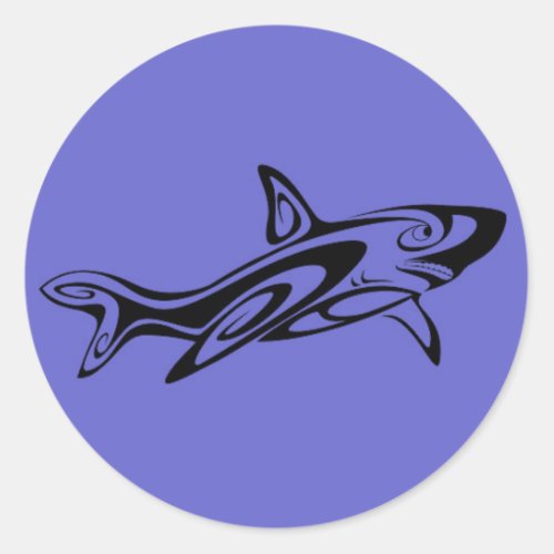 Maori Shark Classic Round Sticker