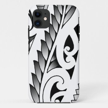 Maori Silverfern Tattoo Pattern With Fern Leafs Iphone 11 Case by MarkStorm at Zazzle