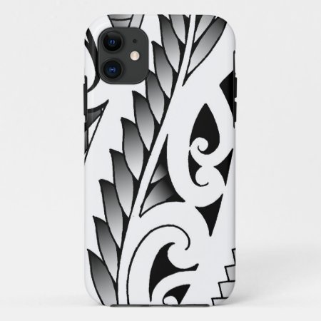 Maori Silverfern Tattoo Pattern With Fern Leafs Iphone 11 Case