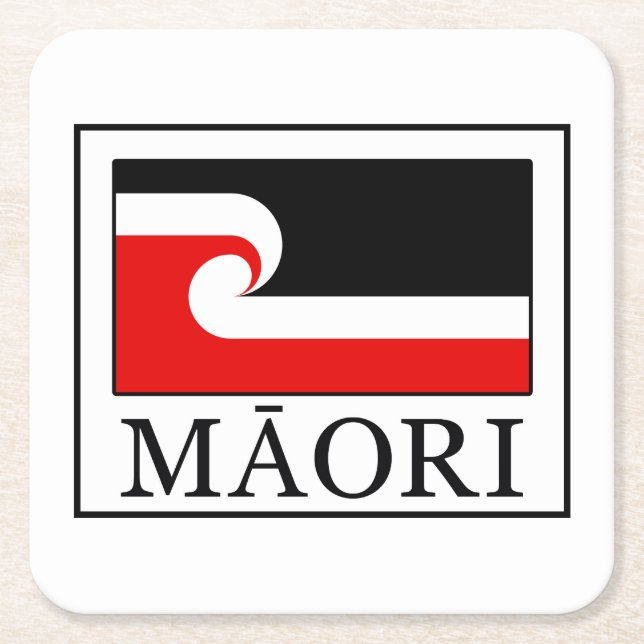 Maori Square Paper Coaster (Front)