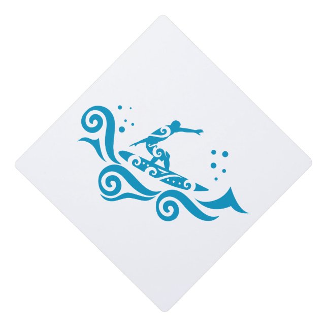 Maori Surfer With Waves Gift Idea Graduation Cap Topper (Front)