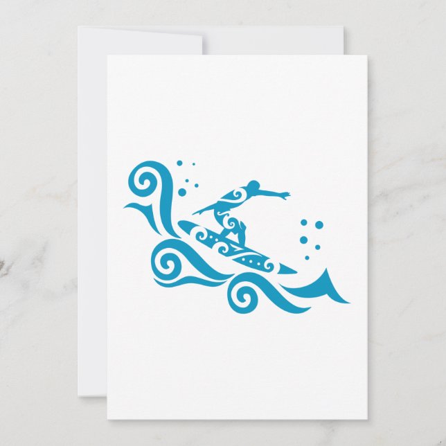 Maori Surfer With Waves Gift Idea Note Card (Front)