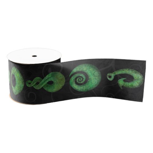 Maori symbols grosgrain ribbon