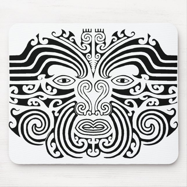 Maori Tattoo - Black and White Mouse Pad (Front)
