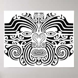 Maori Tattoo - Black and White Poster