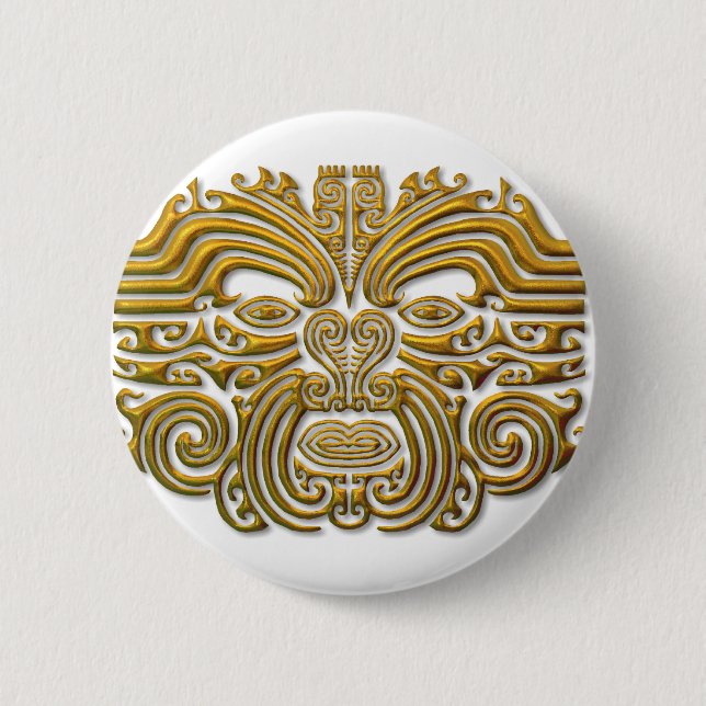 Maori Tattoo - Gold Button (Front)