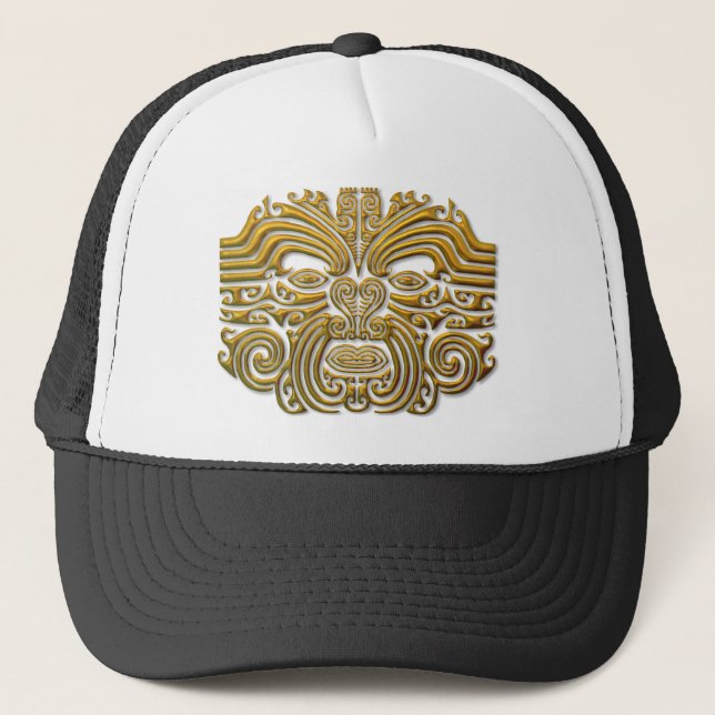 Maori Tattoo - Gold Trucker Hat (Front)