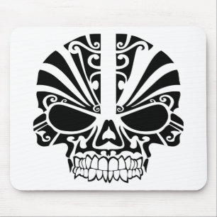 Maori Tattoo Mask Skull Mouse Pad