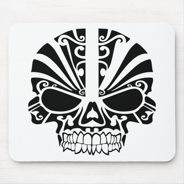 Maori Tattoo Mask Skull Mouse Pad (Front)