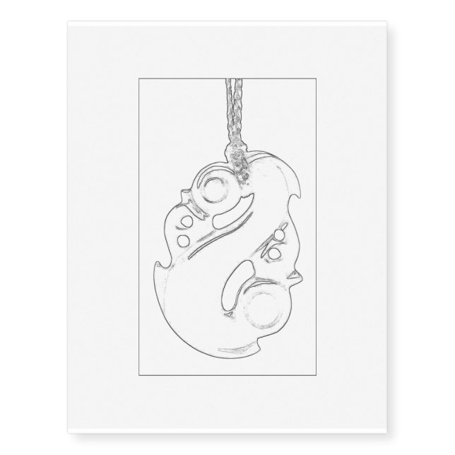 maori  temporary tattoo of a neck less (Front)
