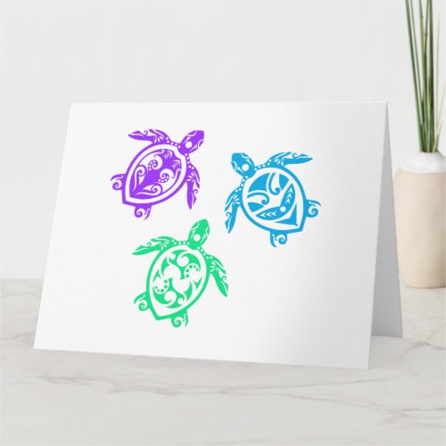 Maori Three Turtles Group Tattoo Gift Idea Card