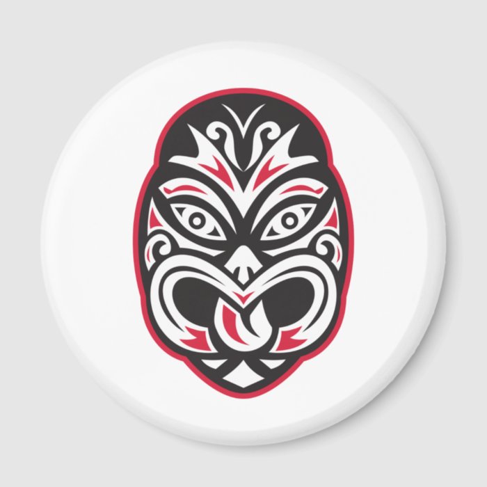 maori tiki moko tattoo mask fridge magnets