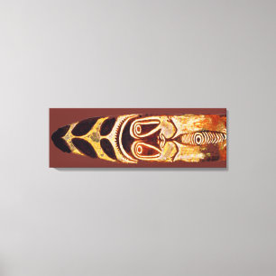 Maori Tribal Ancestor Shield Wrapped Canvas Print