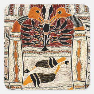 Maori Tribal Animal Spirits Square Sticker