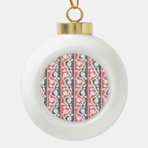 Maori Tribal Distressed Pattern Ceramic Ball Christmas Ornament