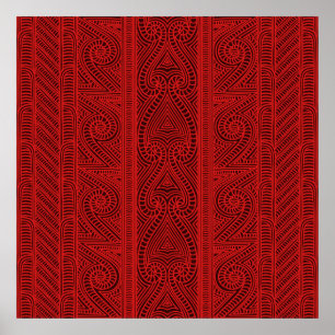Maori tribal pattern – The Whakairo art of carvi Poster