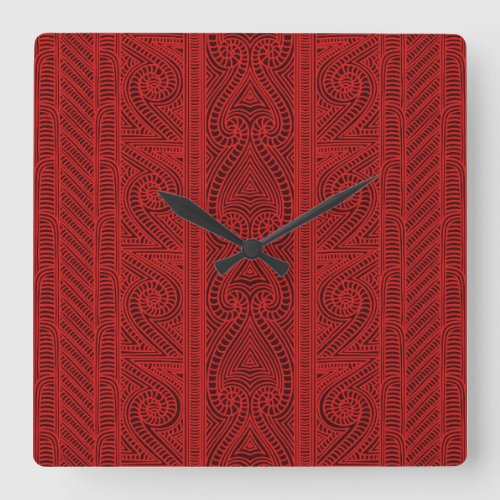 Maori tribal pattern  The Whakairo art of carving Square Wall Clock