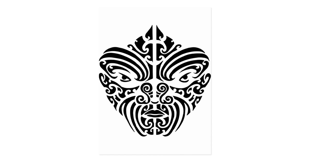 Maori Tribal Tattoo Mask Postcard | Zazzle.com