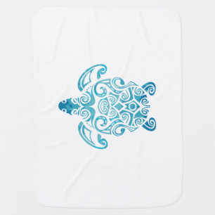 Maori Turtle Honu Art Tribal Tattoo Gift Idea Baby Blanket