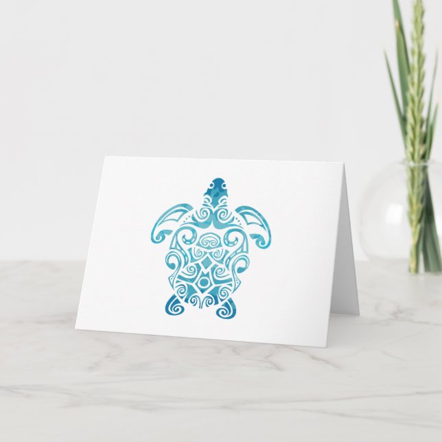 Maori Turtle Honu Art Tribal Tattoo Gift Idea Card (Front)