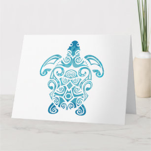 Maori Turtle Honu Art Tribal Tattoo Gift Idea Card