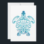Maori Turtle Honu Art Tribal Tattoo Gift Idea Save The Date<br><div class="desc">The symbol shows one illustrated Maori turtle Honu in blue. In Maori mythology,  this sign represents health,  fertility,  long life and peace. Honu brings you good luck. Great gift idea for traveller.</div>