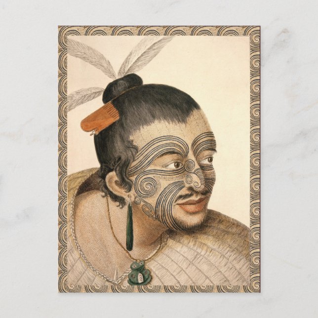 Maori Warrior about 1784 Postcard (Front)