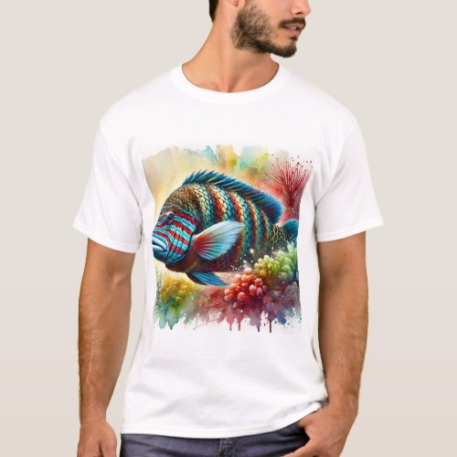 Maori Wrasse 210624AREF109 _ Watercolor T_Shirt