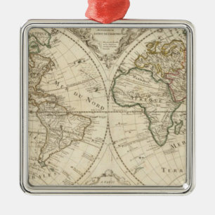 Map 2 metal ornament
