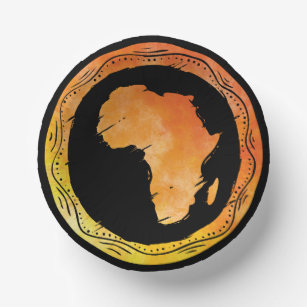 Map Africa Paper Bowls