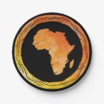 Map Africa Paper Plates