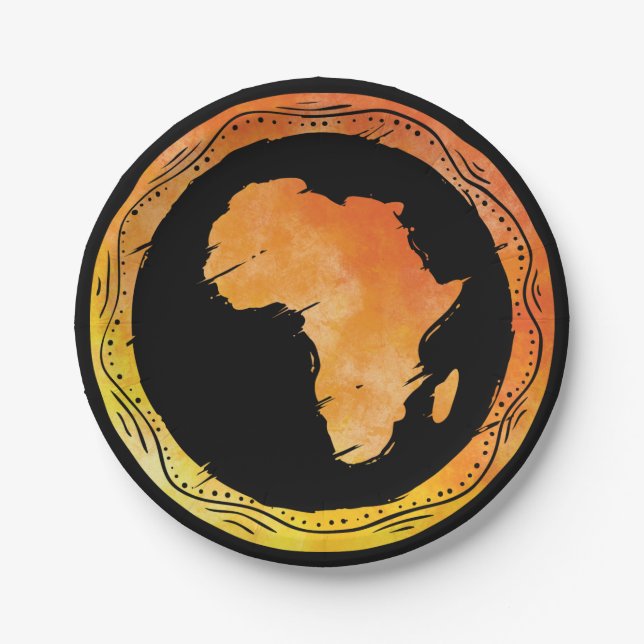 Map Africa Paper Plates (Front)