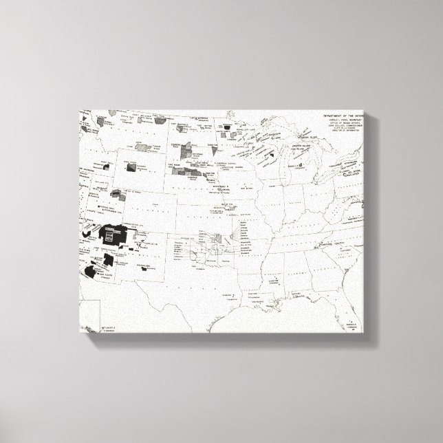 MAP: AMERICAN INDIANS 2 CANVAS PRINT (Front)