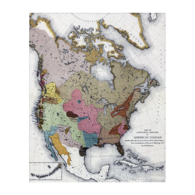 MAP: AMERICAN INDIANS 3 ACRYLIC PRINT (Front)
