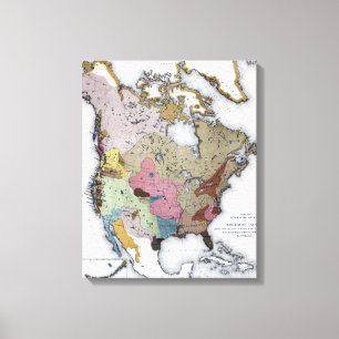 MAP: AMERICAN INDIANS 3 CANVAS PRINT