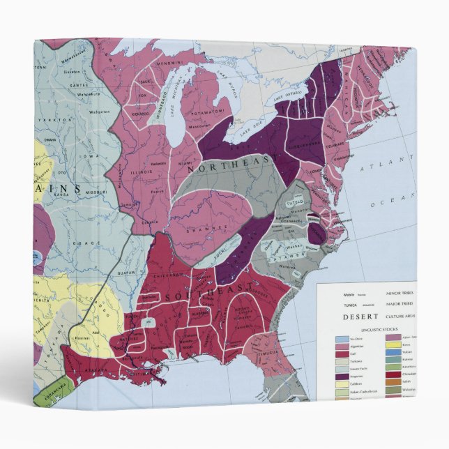 MAP: AMERICAN INDIANS 3 RING BINDER (Front/Spine)