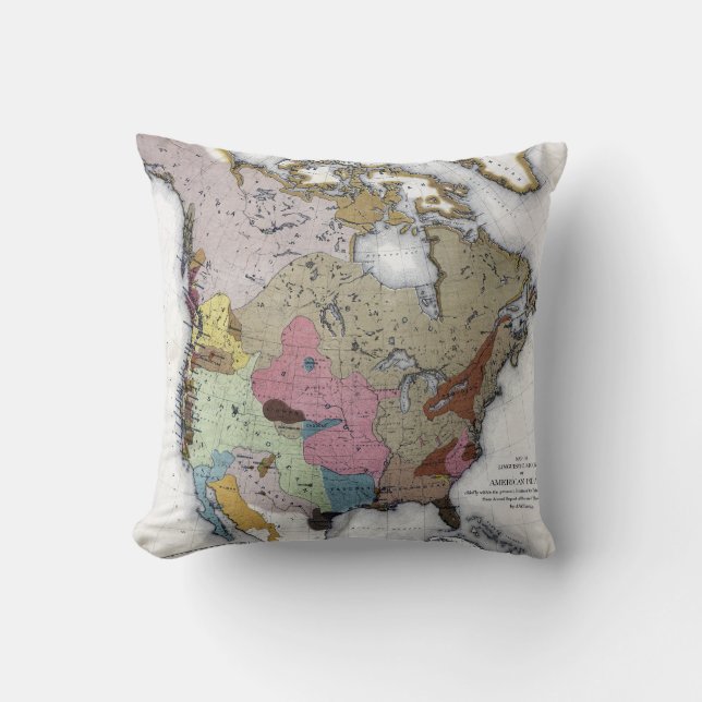 MAP: AMERICAN INDIANS 3 THROW PILLOW (Front)