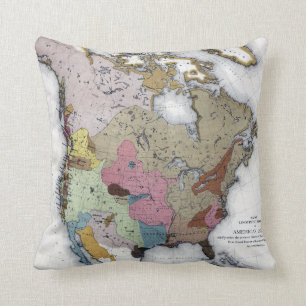 MAP: AMERICAN INDIANS 3 THROW PILLOW