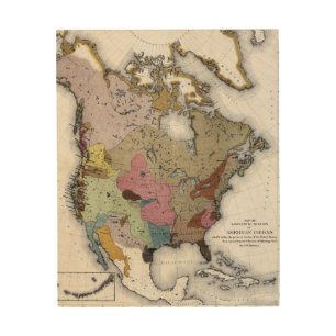 MAP: AMERICAN INDIANS 3 WOOD WALL DECOR