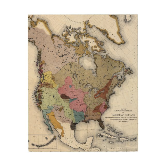 MAP: AMERICAN INDIANS 3 WOOD WALL DECOR (Front)