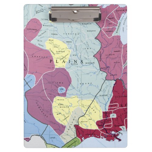 MAP AMERICAN INDIANS CLIPBOARD