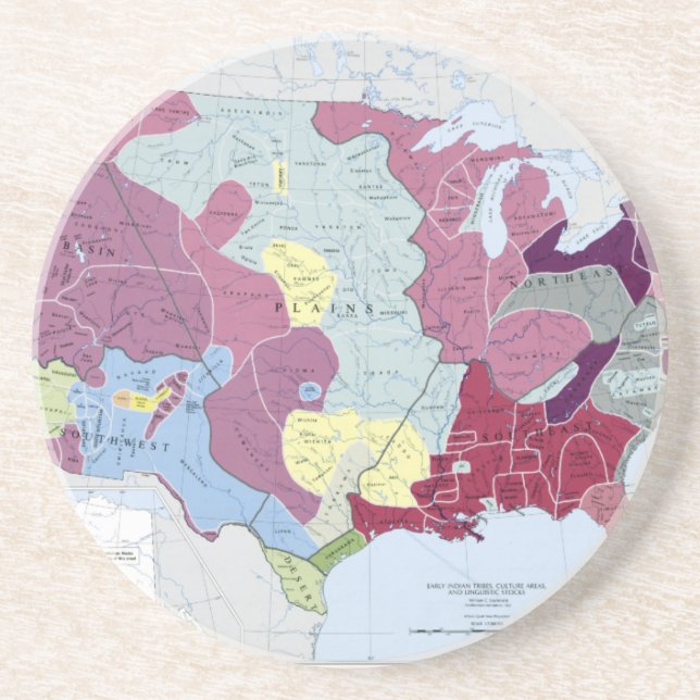 MAP: AMERICAN INDIANS DRINK COASTER (Front)