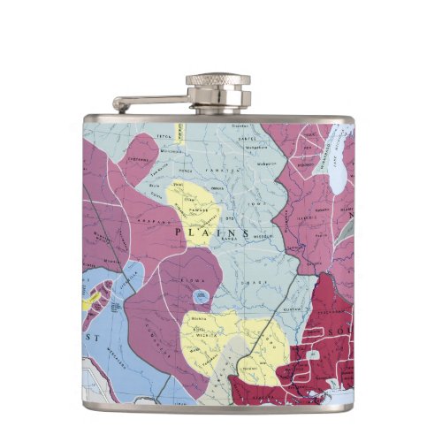 MAP AMERICAN INDIANS HIP FLASK