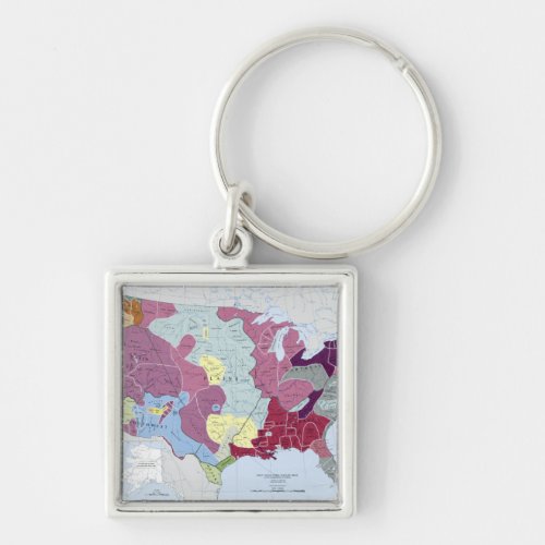 MAP AMERICAN INDIANS KEYCHAIN
