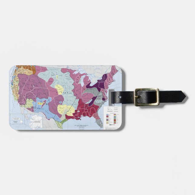 MAP: AMERICAN INDIANS LUGGAGE TAG (Front Horizontal)