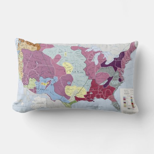 MAP AMERICAN INDIANS LUMBAR PILLOW