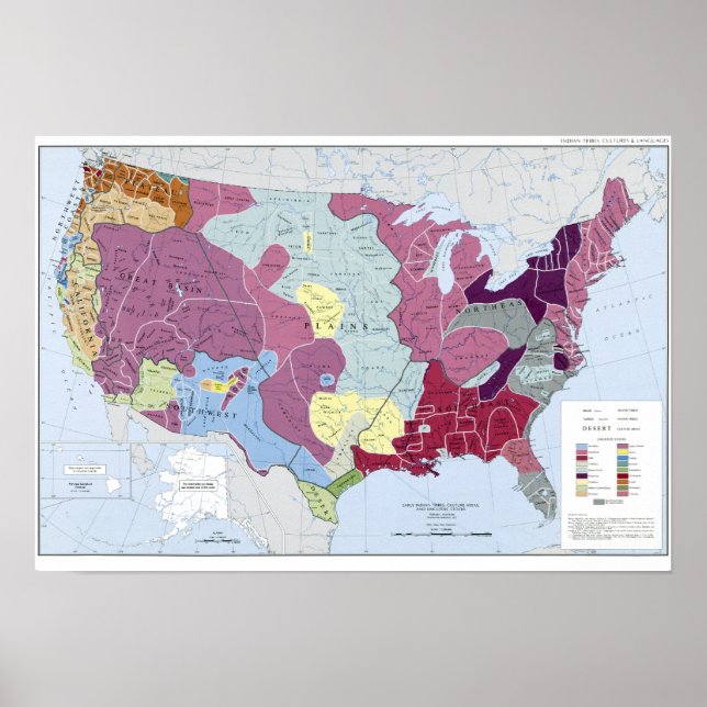 MAP: AMERICAN INDIANS POSTER (Front)