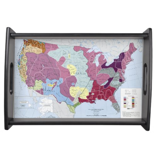 MAP AMERICAN INDIANS SERVING TRAY