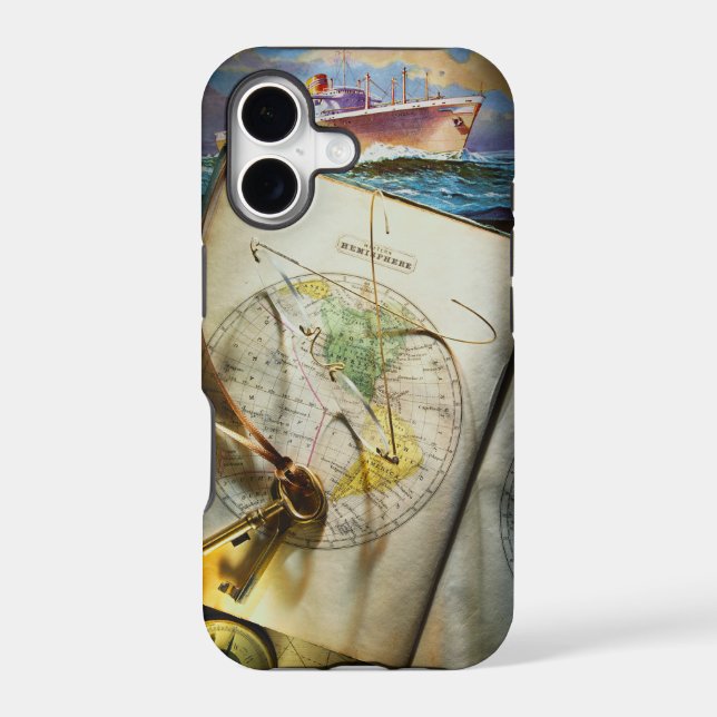 Map And Compass Iphone Case (Back)